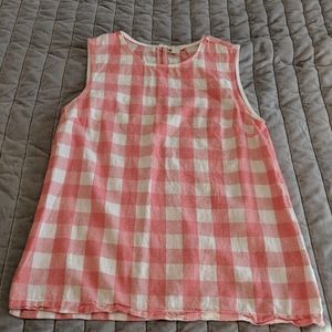 J CREW pink gingham sleeveless top